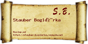 Stauber Boglárka névjegykártya